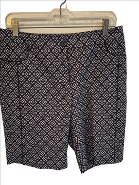 EP Pro Black & White Geometric Golf Shorts Size 8